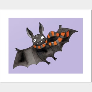 Cute watercolor bat Posters and Art